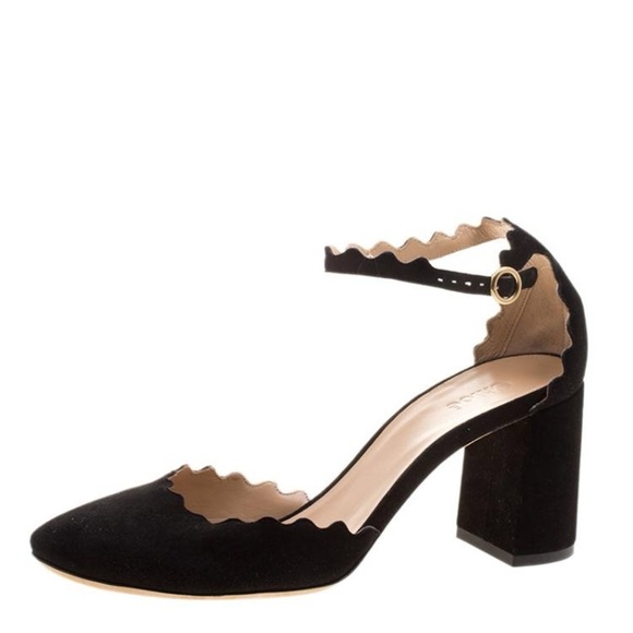 Chloe Shoes - Single Chloé Lauren Suede Ballerina Pump – Charcoal Black (Left Shoe Only)